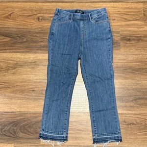 Judy Blue Distressed Hem Skinny Jeans - Blue